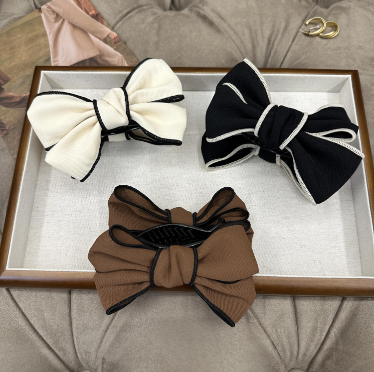 30g Weight Hair Clip Hair Accessories Type 1 Piece Quantity Holiday, Daily Occasion Bow Knot Pattern Women's Gender Simple Style, Classic Style Style Women's Simple Style Classic Style Bow Knot Cloth Hair Clip 4
