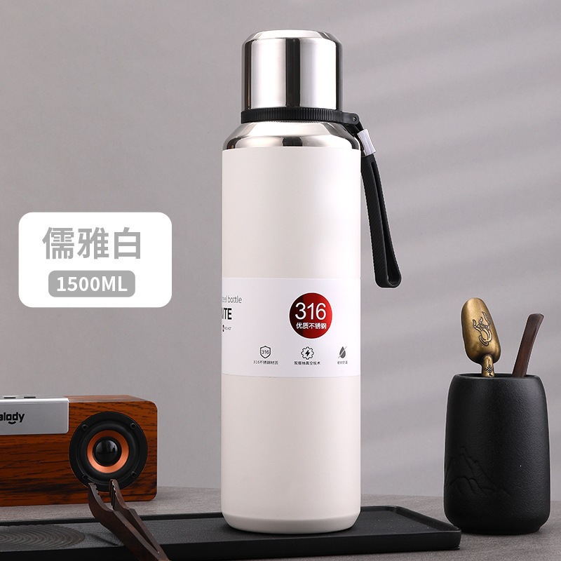 316l taza de acero inoxidable de alta capacidad todo acero hervidor de aislamiento portátil al aire libre de alta calidad soporte de regalo de grabación láser