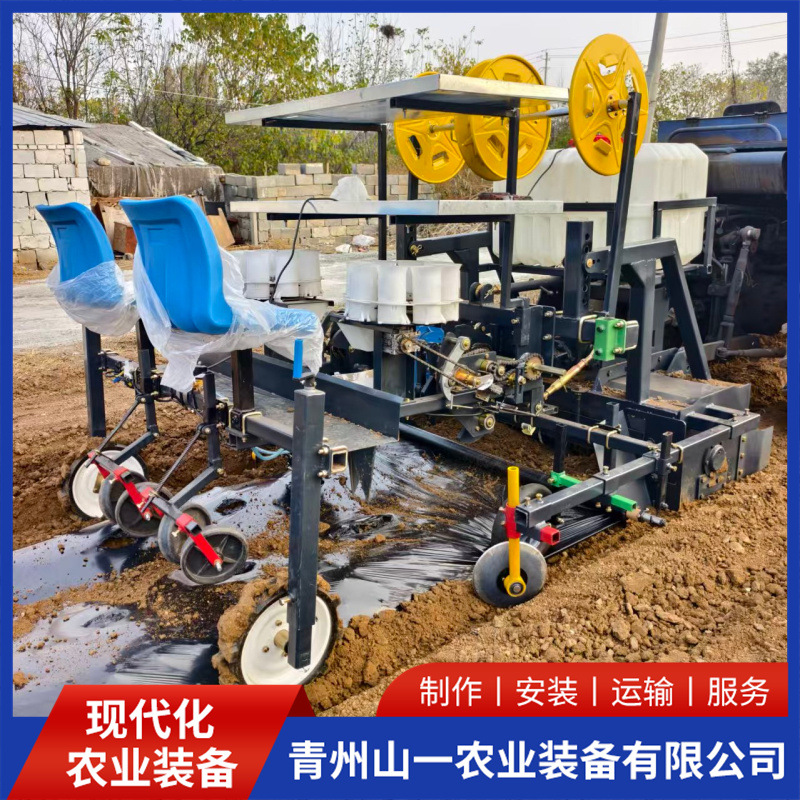 辣椒起垄铺膜栽苗一体机牡丹、丹参起垄铺膜一体生产厂家