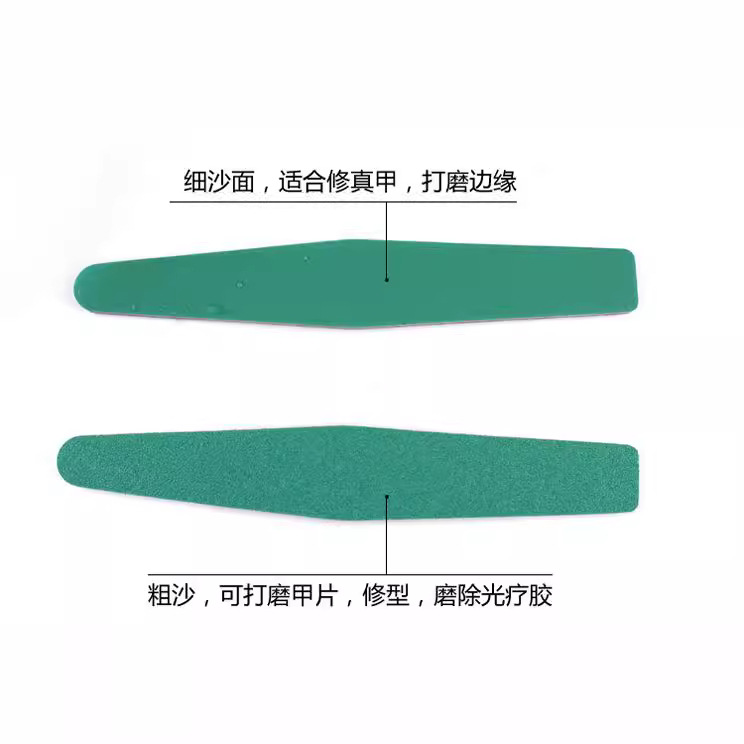Fábrica directa verde impermeable lima de uñas rombo pulido de doble cara volante lavable resistente al desgaste uso repetido