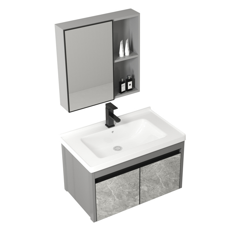 gabinete de baño de aluminio espacial tipo pequeño hogar combinación de lavabo tipo pared mini lavabo cerámico integrado lavabo lavabo