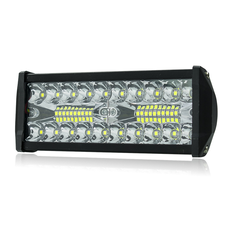 Luz DE TRABAJO LED para coche caliente transfronterizo Luz de trabajo de mantenimiento de vehículos todoterreno LED de tres filas de aluminio pequeño 120W de 7 pulgadas
