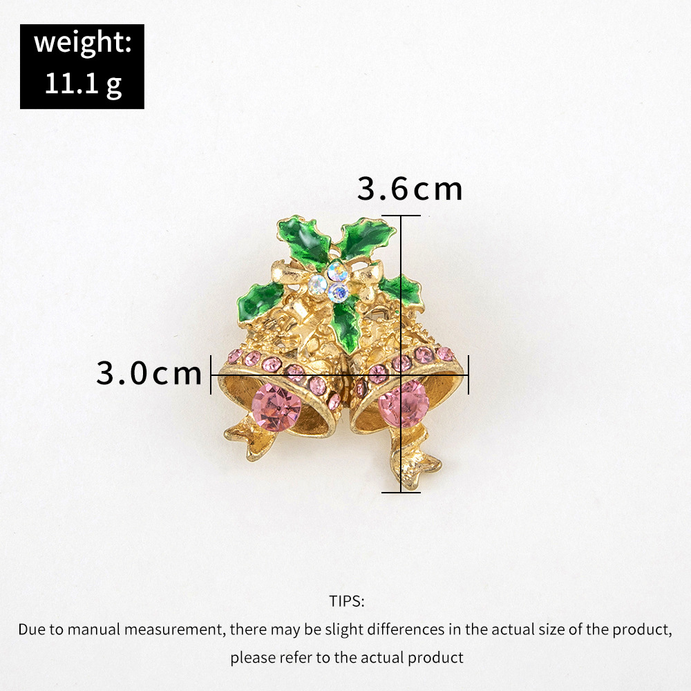 Korean Fashion Love Heart Shaped Christmas Brooch Diamond Flower Brooch Clothes Accessories display picture 2