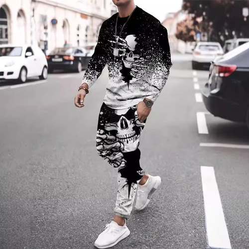 TUME Bestselling - Amazon 3D Digital Printing Loose Casual Gentle Men's Long-Sleeve Long Pants