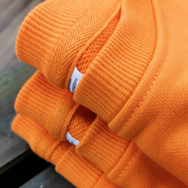 Spring Men's 380g Heavy Round Neck Pure Color Inner Thickeneded Sweatshirt for Men and Women Casual Loose Trendyy Off-Shoulder Clothes