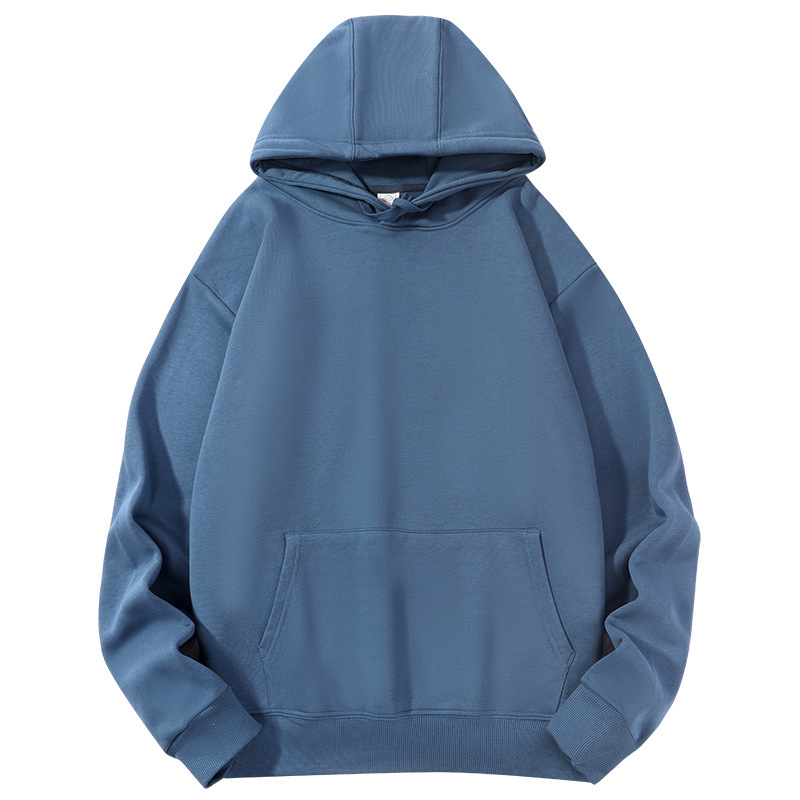 Suéter con capucha de algodón pesado de 380g, gran felpa, suéter casual de otoño e invierno suelto de color sólido americano, marea oversive