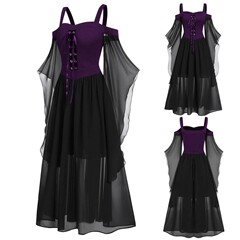 2023アマゾンのハロウィンの魔女のストラップの大きい振り子のワンピースの5色の8ヤードの大量の現物