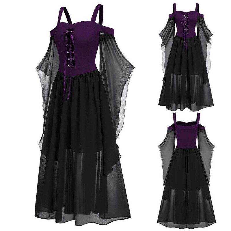 2023 Amazon Halloween Witch Strap Strap Large Swing Dress 5 Color 8 Size Large Spot 2023 Amazon Halloween Witch Strap Strap Large Swing Dress 5 Color 8 Size Large Spot