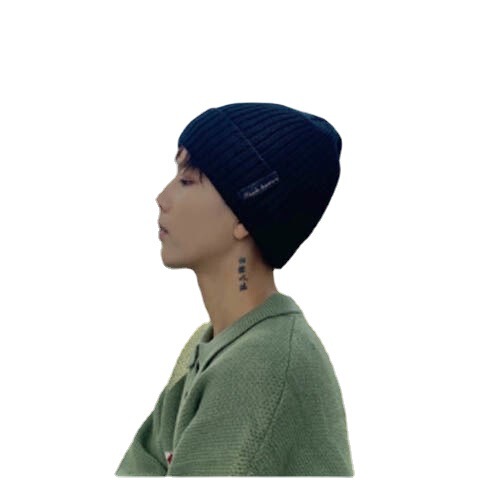 Hat men's winter Korean style plus velvet warm knitted hat men's woolen hat men's winter cold-proof Baotou cold hat