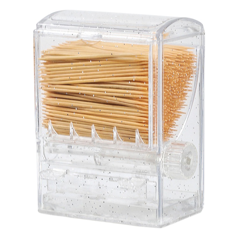 Máquina expendedora creativa caja de palillo de dientes transparente botella de palillo de dientes en casa giratoria diaria titular de palillo de dientes automático tarro de palillo de dientes portátil