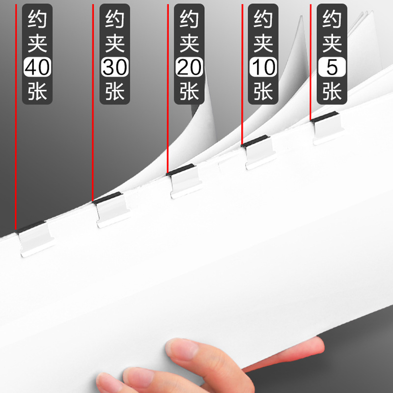 Clip de empuje transparente Clip de repuesto Clip de respaldo Clip de papel especial para papelería de papel de prueba Clip de grapa sin aguja