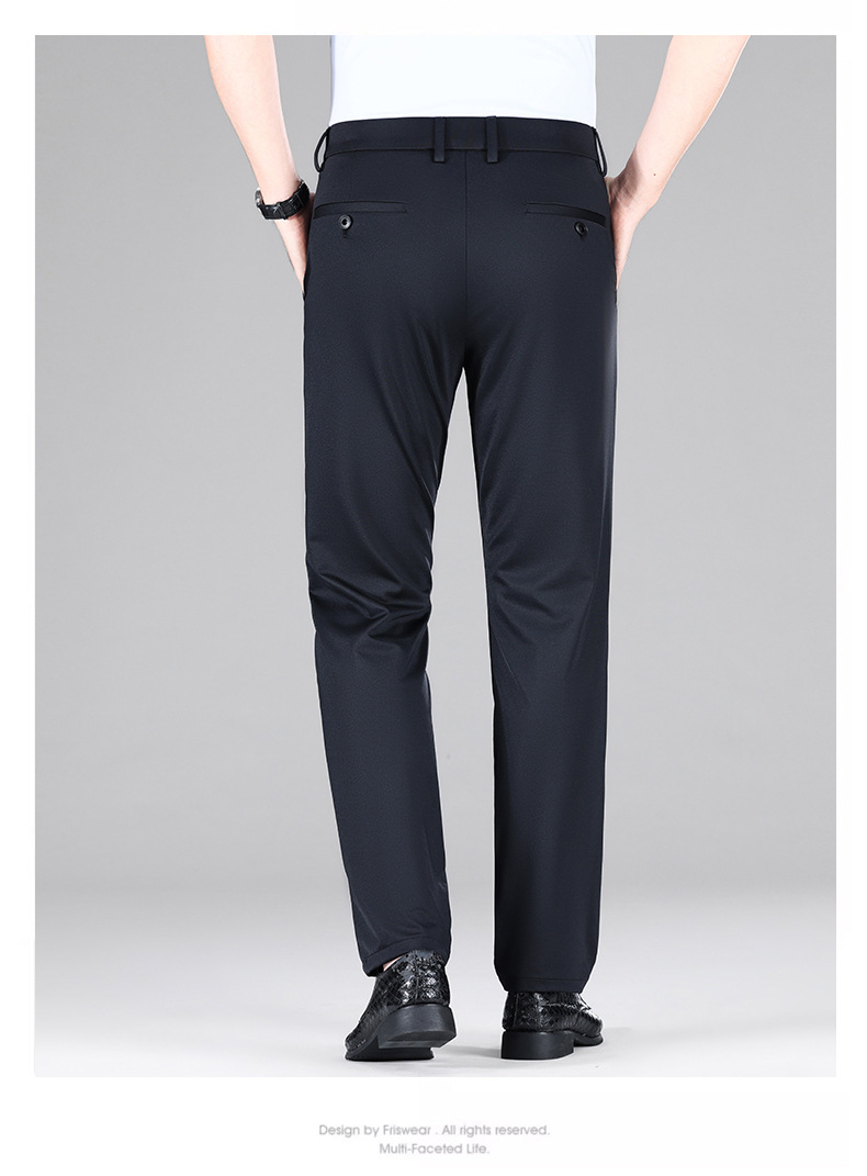 Herren Freizeithose Gerade Geschnitten Aus Knitterfreiem Eisseide_voghion.com