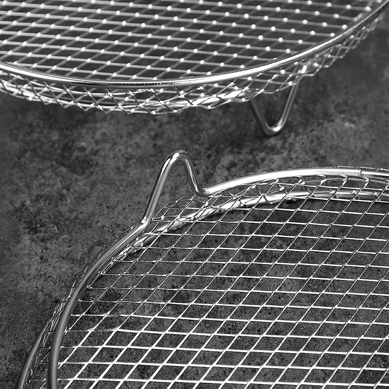 304 acero inoxidable de secado y cocción al vapor estante de tres capas de cocción y vapor puede ser empujado y apilado rack de secado de agua y deshidratación rack cesta de freír de alimentos cesta de la olla de aire