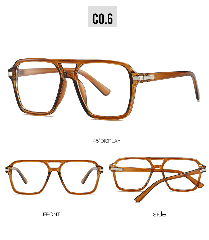 55g Weight Full rim frame Glasses Structure Glasses Classification PC Lens Material Square Glasses Style Outdoor, Street Occasion Geometric Pattern All Seasons Season Unisex Gender Streetwear Style Streetwear Geometric PC Square Full Rim Frame Optical Glasses 12