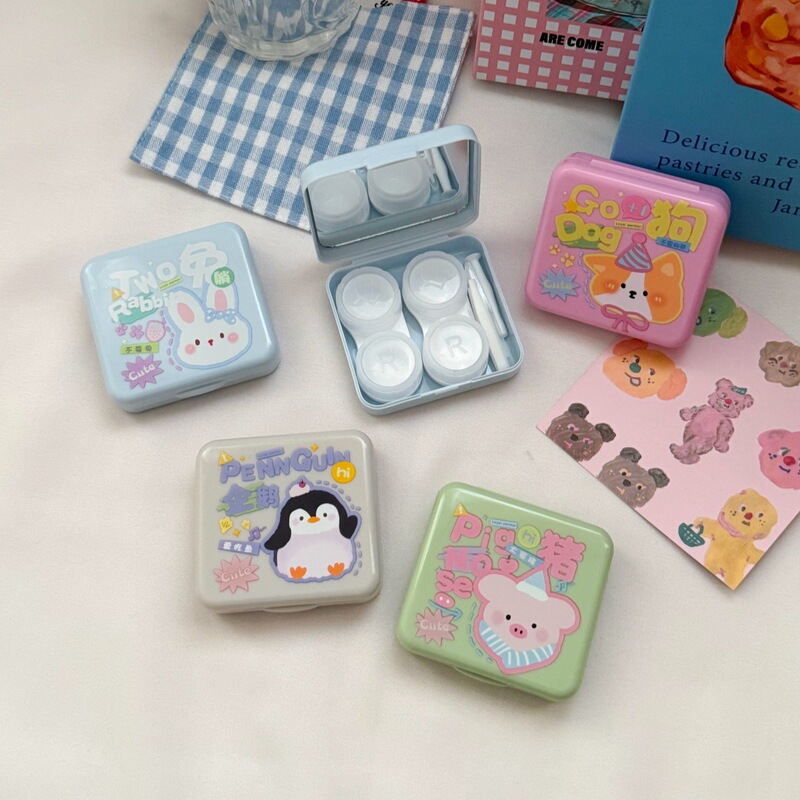 Cute with Mirror ~ Fish-Like Ins Contact Lens Box Companion Care Box Contact Lens Box as 120.25kg Pack