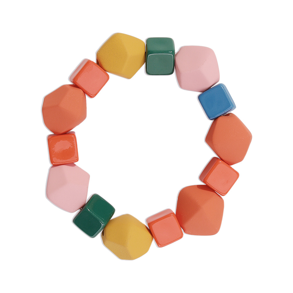 Simple Color Geometric Resin Bracelet display picture 11