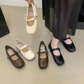 2026春秋新款复古平底一字扣玛丽珍鞋女法式气质百搭通勤浅口单鞋