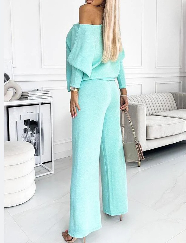 Dammekleeder Einfarwegt Dammekostüm mat ronnem Ausschnëtt, laanger Äermel_voghion.com