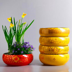 大號陶瓷茶洗陶瓷水仙花盆無孔廠家批發直銷圓形大號陶瓷水培花盆