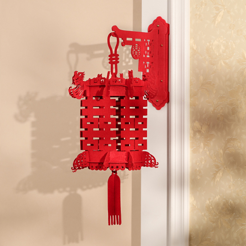 Marriage Hall Decoration Flower Trim Double Happiness Characters Bridesmaid Wedding Ceiling Lantern New Room Bedroom Ornaments Wedding Room Decor Set