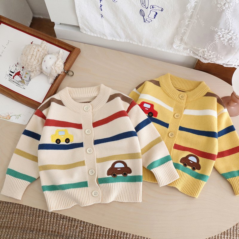 Dropshipping 2026 New Style Boys' Sweater Cardigan Stylish Toddler Autumn Clothing Children's Knitted Jacket with Fleece Cartoon Design Dropshipping 2026 New Style Boys' Sweater Cardigan Stylish Toddler Autumn Clothing Children's Knitted Jacket with Fleece Cartoon Design