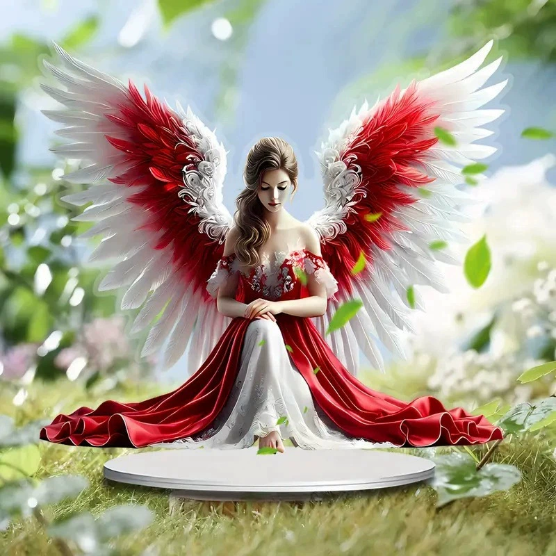 Трансграничный взрыв акриловая элегантная богиня ангел домашний офис или сад иллюстрации украшения
