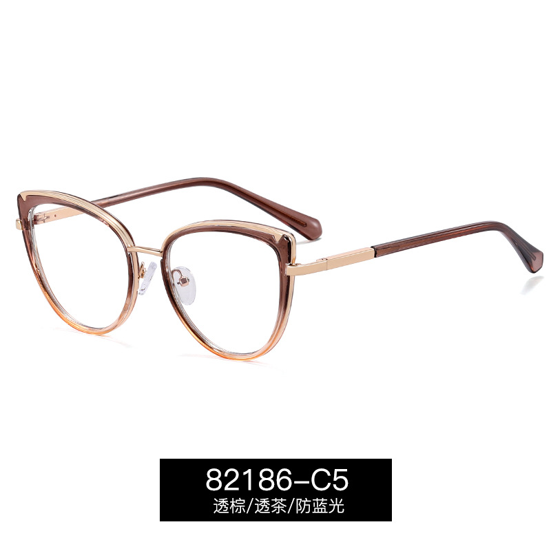 82186 Europa y los Estados Unidos de moda gradiente anti-luz azul protector de ojos gafas de mujer marco de gafas miopía con grado de fábrica en stock