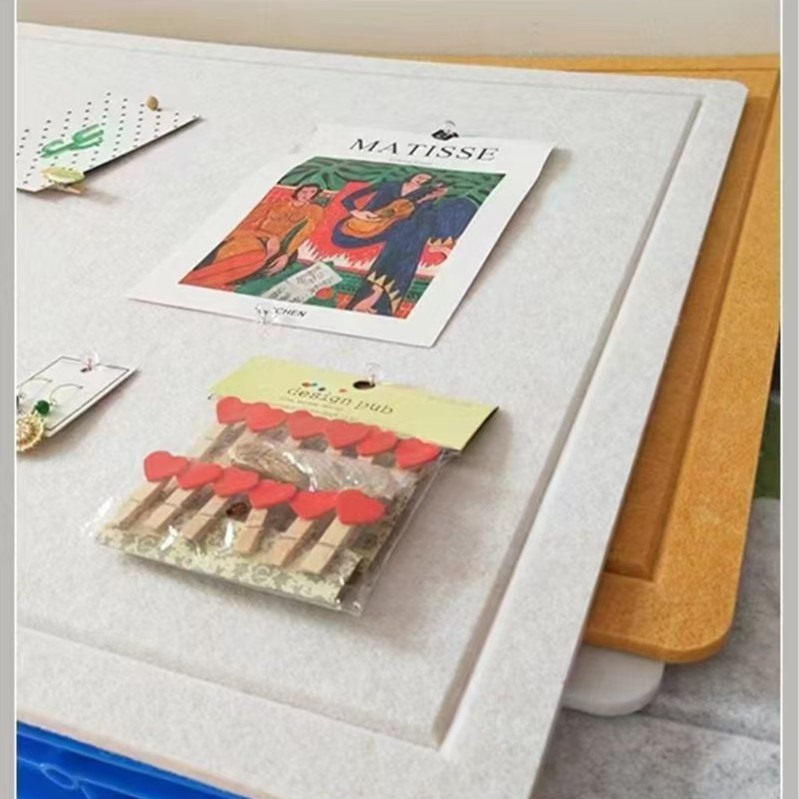 圆角带槽毛毡墙贴 自粘墙贴幼儿园教室作品展示软木板照片墙|undefined