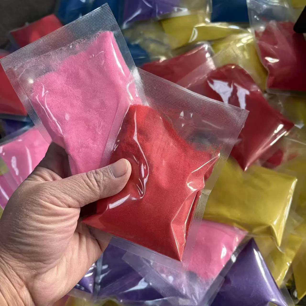 Coloured sand, enamel, small bag, pack, DIY, 72 colors