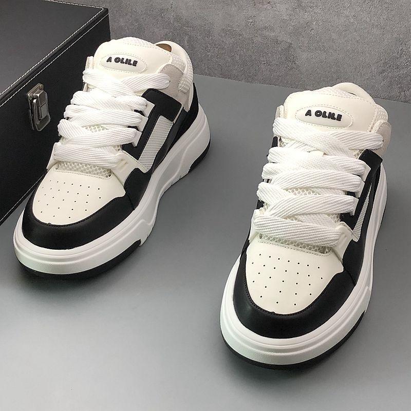 Little White 2024 Summer New Breathable Mesh Thick Sole Elevated Sports and Casual Board with Internet Red Same Style_voghion.com