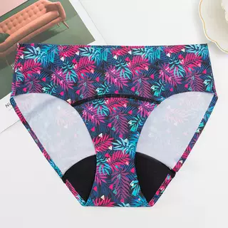 Women's Fashion Casual Seamless Ice Silk Physiological Underwear - Colorful Printing - View 1