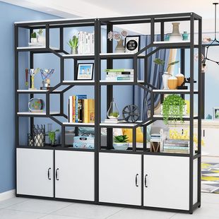 Creative Storage Rack Living Room Partition Cabinet Multi-layer Bookshelf Household Storage Display Rack Iron Storage Rack Shelf