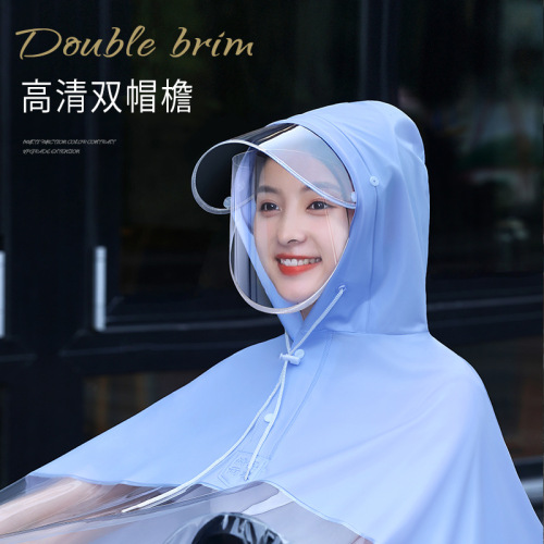Wholesale new double transparent long raincoat for parent-child electric vehicles and battery cars, full body rainproof poncho