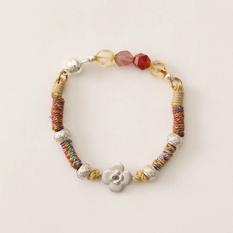 Bracciale artigianale perline stile giungla giardino monet_voghion.com