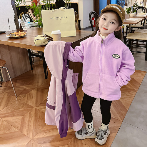 Women's 3-in-1 Waterproof Jacket, Detachable Hoodie,  New Thick Top for Girls, Autumn Fashion Children's Outerwear