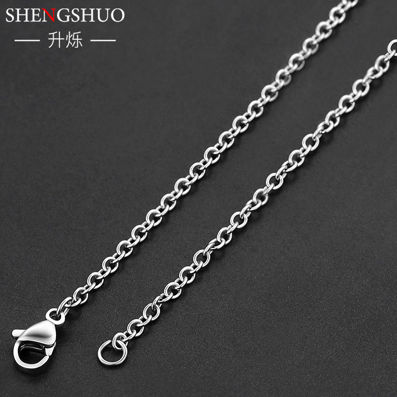 Titanium Steel O-Shaped Necklace Men's Chain DIY Plain Chain 304 Stainless Steel Clavicle Accessories Cross-Border Wholesale Non-Fading