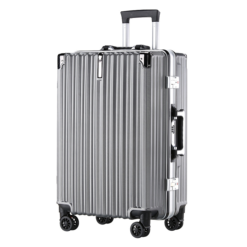 新款时尚挂钩20寸女万向轮拉杆箱男便携网兜大容量铝框24寸行李箱|ms