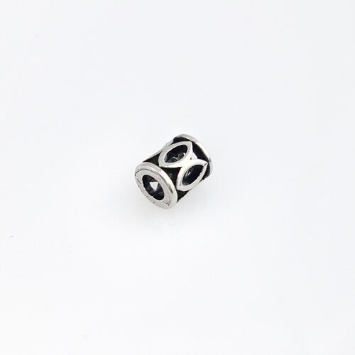 DIY stainless steel hollow cylindrical heart-shaped open-hole beads bracelet decorative retro heart gear beads