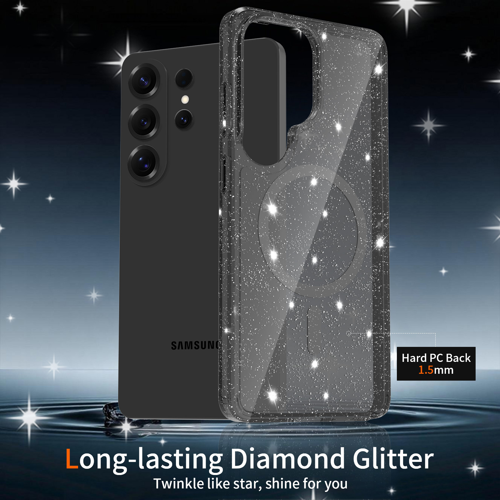 High Transparency Glitter Phone Case For Samsung Galaxy S26 Plus_voghion.com