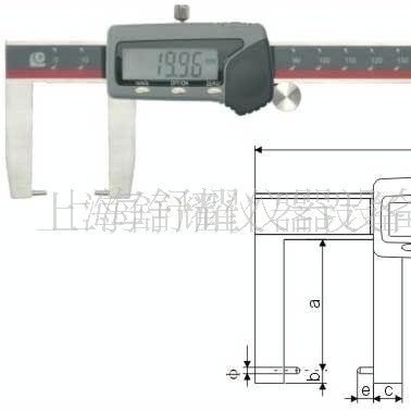 特价供应广陆外沟槽数显卡尺圆柱头扁头带头外沟槽卡尺国产