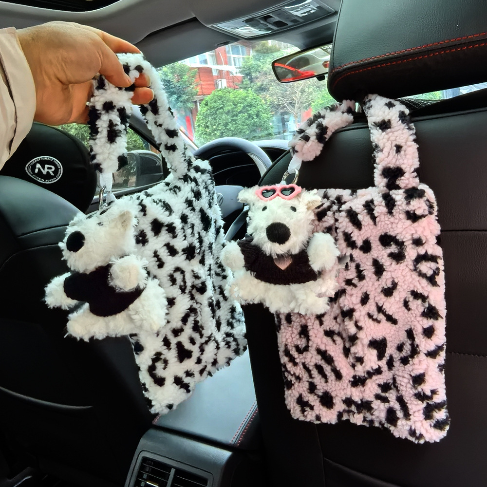 Nuevo West Highlands coche toalla bolsa colgante caja de extracción de papel asiento de almacenamiento de toalla bolsa colgante muñeca mujer