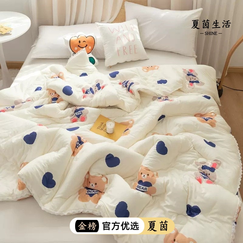 Summer class A maternal and child children's machine washable knitted summer cool quilt single silk cotton space quilt core spring and autumn air conditioning thin quilt