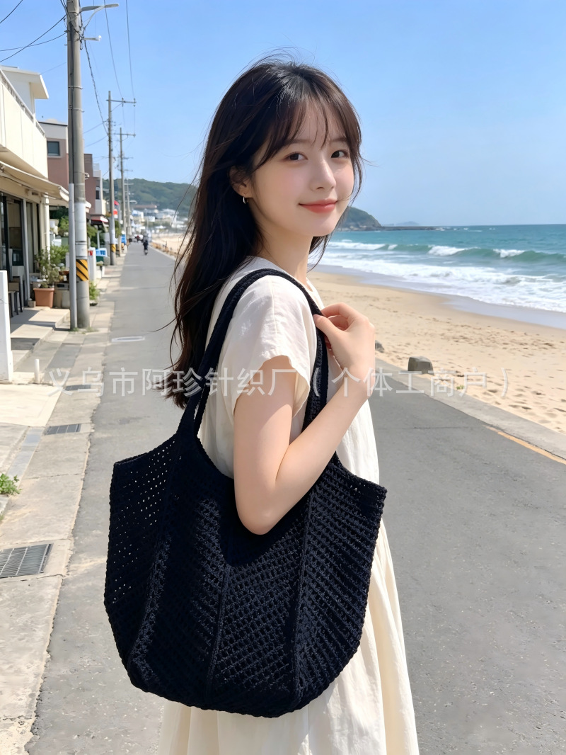 좁은 밴드 사각 가방 블랙 (가로 45cm, 세로 57cm, 무게 180g)