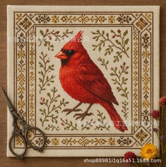 跨境新款Cardinal Cross Stitch Kit红衣主较十字绣套件