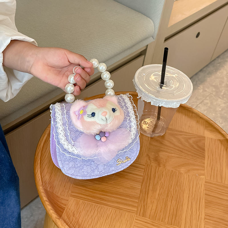 Bolso DE LOS NIÑOS bolsa de mensajero de las niñas moda perla bolso de moda accesorios de dibujos animados bolsa estilo Chanel monedero bolso