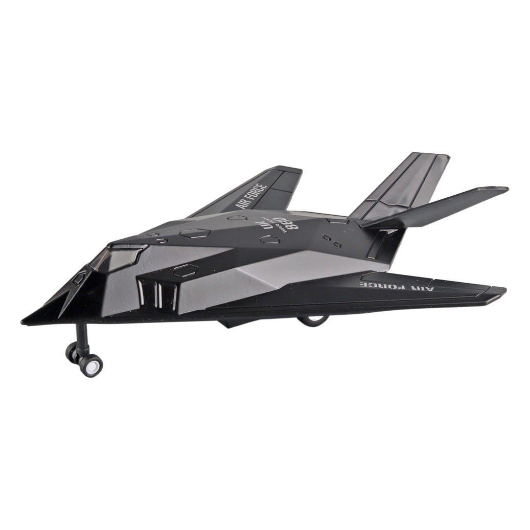 Aleación F117 luchador Tire hacia atrás sonido y luz Modelo de juguete avión infantil caja de color independiente transfronteriza