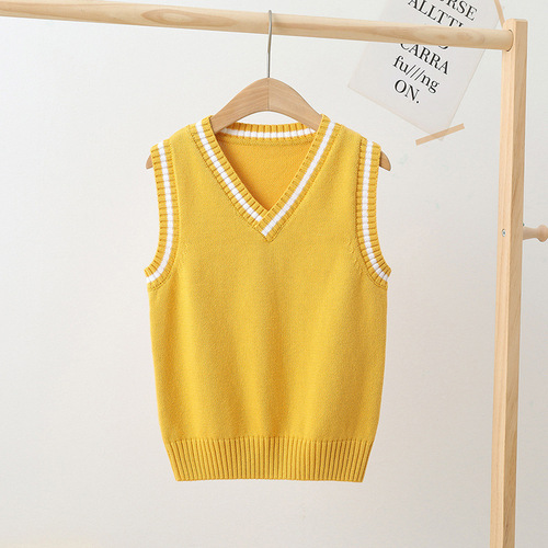Children's knitted vest spring and autumn kindergarten primary and secondary school uniforms boys and girls pullover college style sweater vest