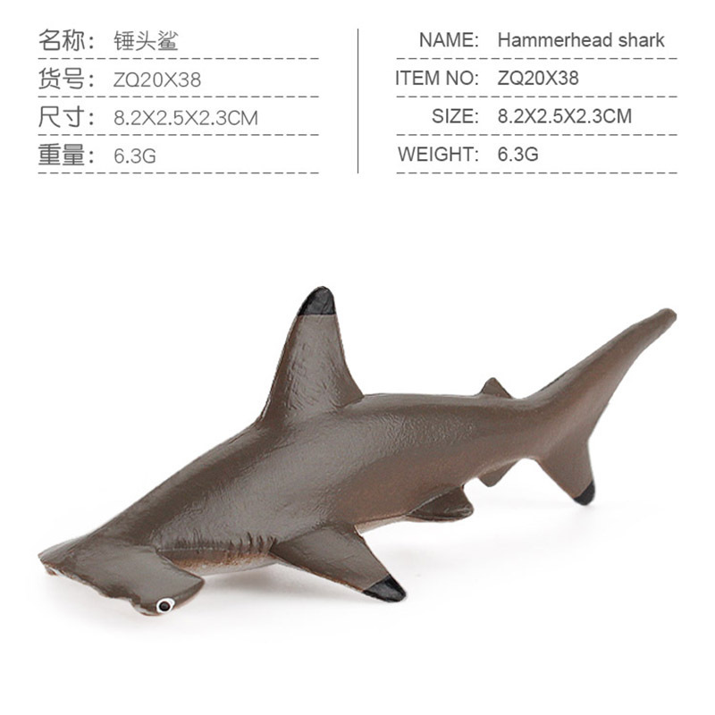 Transfronterizo Amazon niños simulación cognitiva animal marino tiburón martillo modelo Vida Marina tiburón decoración juguete