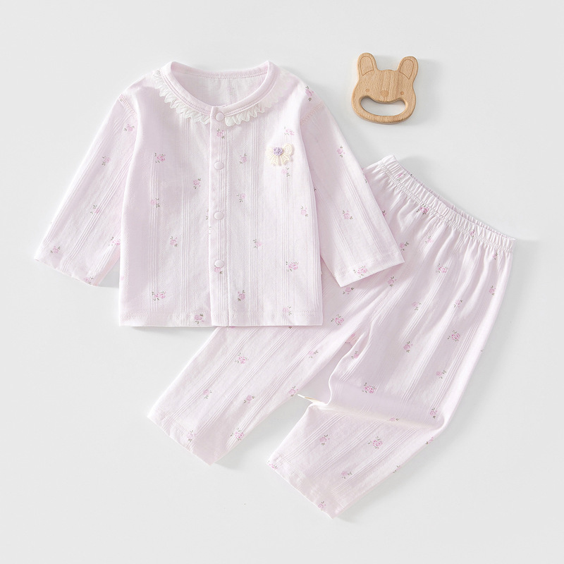 Baby Summer Thin Two-Piece Set Pure Cotton Cardigan Toddler Girl Breathable Air-Conditioned Clothing Long-Sleeved Pajamas Baby Summer Thin Two-Piece Set Pure Cotton Cardigan Toddler Girl Breathable Air-Conditioned Clothing Long-Sleeved Pajamas