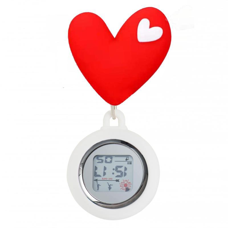 Reloj de enfermera de estiramiento multifuncional luminoso fuerte reloj colgante reloj electrónico digital retráctil de dibujos animados lindo clip cronómetro reloj de bolsillo